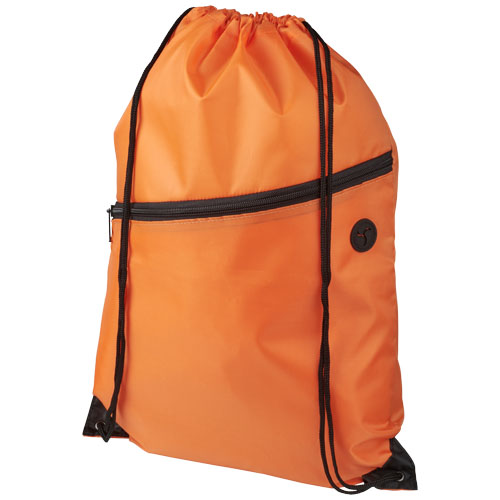 Oriole Zippered Drawstring Backpack - Orange
