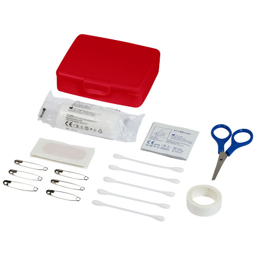 Frederik 24-Piece First Aid Plastic Case - Red