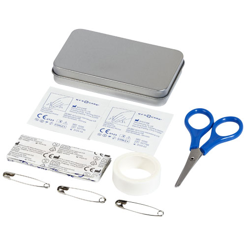 Vincent 12-Piece First Aid Tin Box - Silver