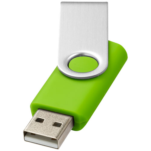 Rotate-Basic 4Gb Usb Flash Drive - Lime, Silver