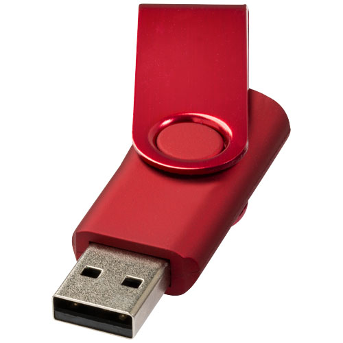Rotate-Metallic 2Gb Usb Flash Drive - Red