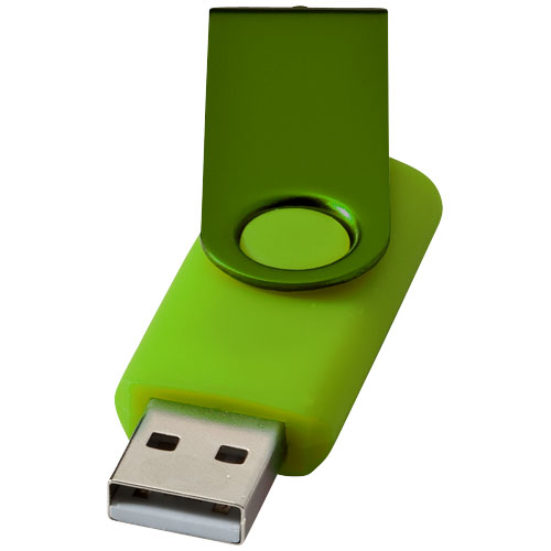 Rotate-Metallic 2Gb Usb Flash Drive - Lime Green