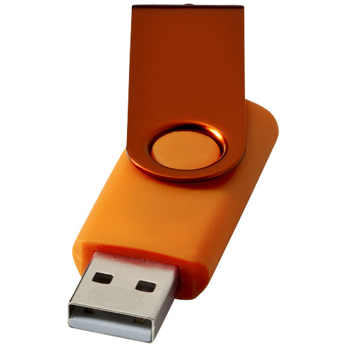 Rotate-Metallic 2Gb Usb Flash Drive - Orange