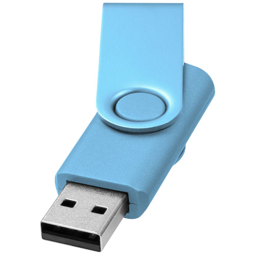 Rotate-Metallic 2Gb Usb Flash Drive - Blue