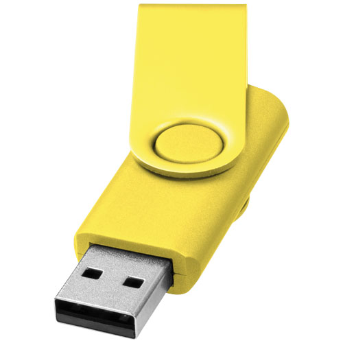 Rotate-Metallic 2Gb Usb Flash Drive - Yellow