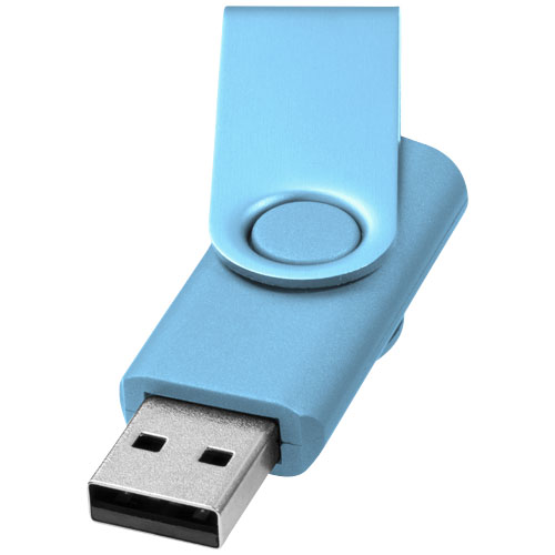 Rotate-Metallic 4Gb Usb Flash Drive - Blue