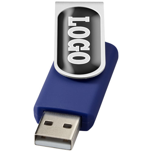 Rotate-Doming 2Gb Usb Flash Drive - Blue, Silver