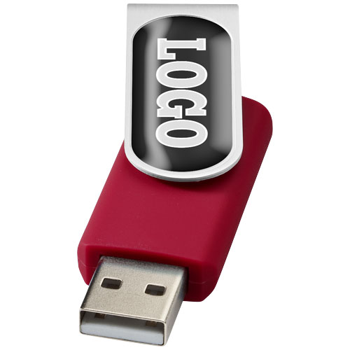 Rotate-Doming 2Gb Usb Flash Drive - Red, Silver