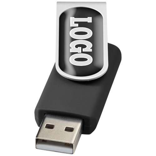 Rotate-Doming 4Gb Usb Flash Drive - Black, Silver