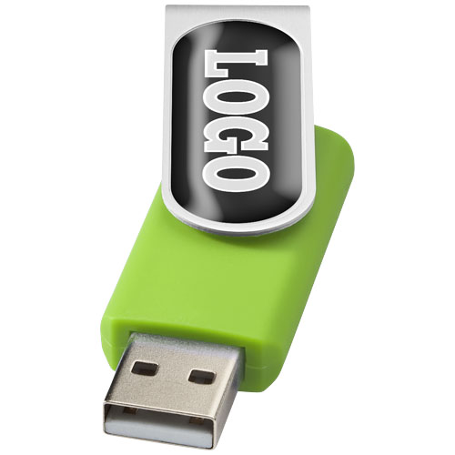 Rotate-Doming 4Gb Usb Flash Drive - Lime, Silver