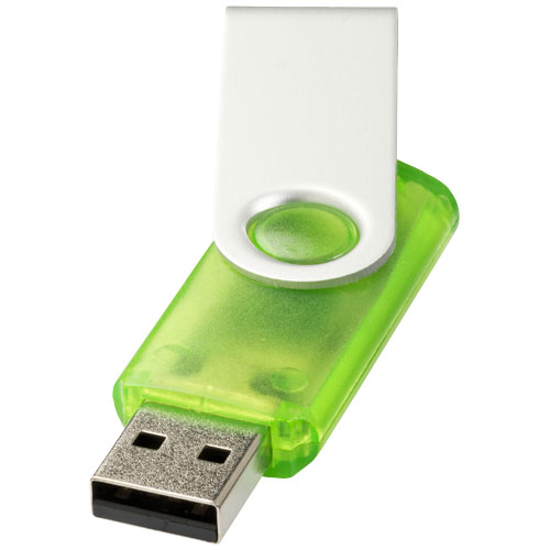 Rotate-Translucent 2Gb Usb Flash Drive - Green