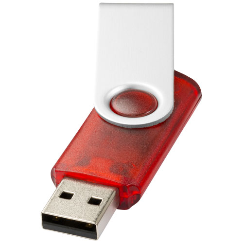 Rotate-Translucent 2Gb Usb Flash Drive - Red
