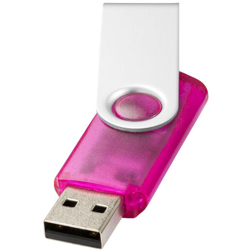 Rotate-Translucent 4Gb Usb Flash Drive - Magenta