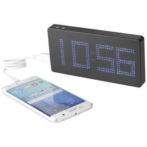 Clok 8000 Mah Led Time Display Power Bank - Black, Grey