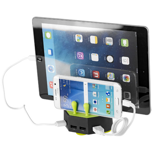Turf Charging Station With 4 Usb Ports - Black, Lime