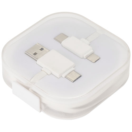 Colour-Pop Charging Cable With Case - White