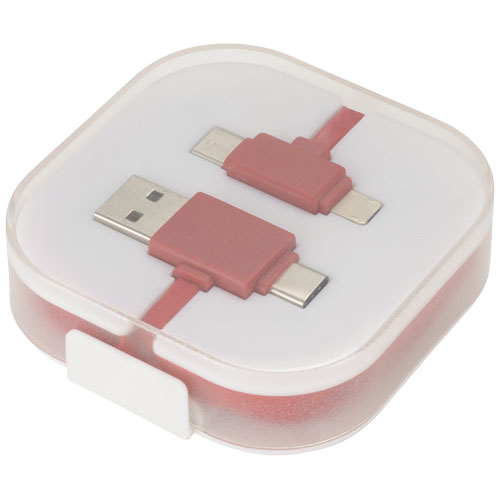 Colour-Pop Charging Cable With Case - Red