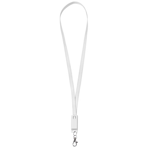 Trace 3-In-1 Charging Cable With Lanyard - White