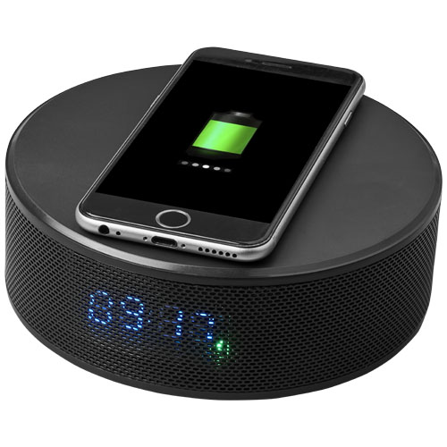 Circle Wireless Charging Alarm Clock Speaker - Black