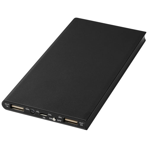 Plate 8000 Mah Aluminium Power Bank - Black