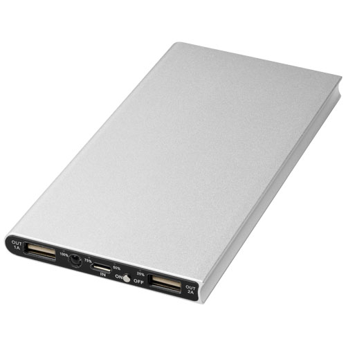 Plate 8000 Mah Aluminium Power Bank - Silver