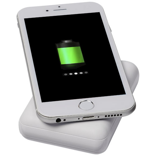 Dense 5000 Mah Wireless Power Bank - White