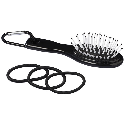 Jolie Hair Brush And Elastics - Black