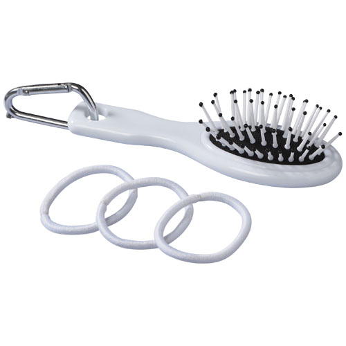 Jolie Hair Brush And Elastics - White