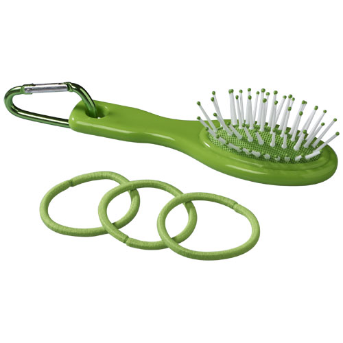 Jolie Hair Brush And Elastics - Lime Green
