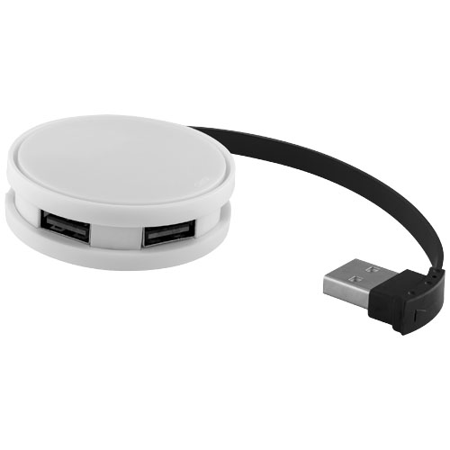 Round 4-Port Usb Hub - White, Black