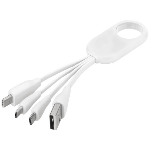 Troup 4-In-1 Charging Cable With Type-C Tip - White