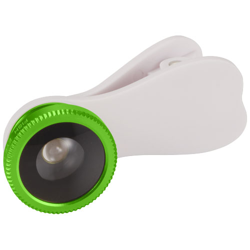 Fish-Eye Smartphone Camera Lens With Clip - White, Green