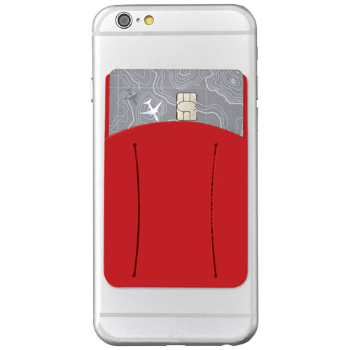 Storee Silicone Smartphone Wallet With Finger Slot - Red