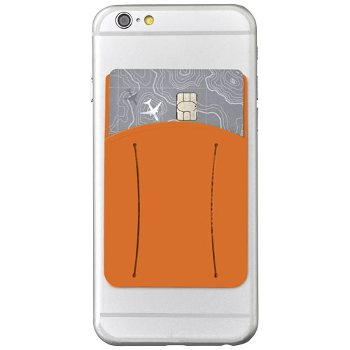 Storee Silicone Smartphone Wallet With Finger Slot - Orange