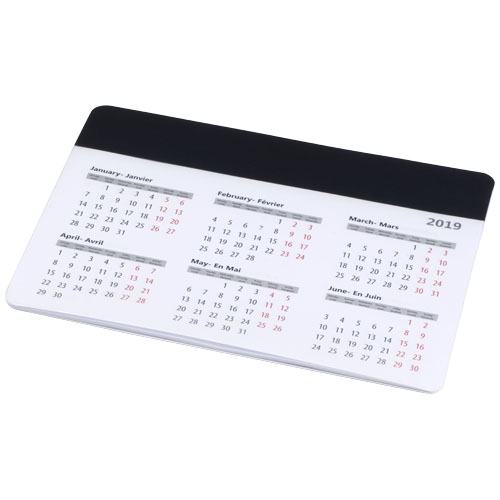 Chart Mouse Pad With Calendar - Black