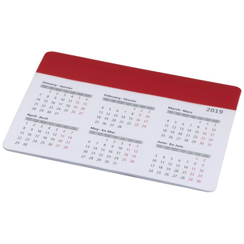 Chart Mouse Pad With Calendar - Red