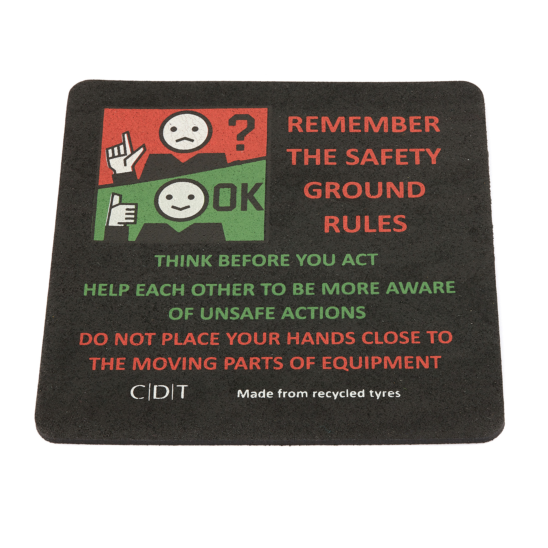 Green & Good 2mm Tyre Coaster Square Or Round - Recycled