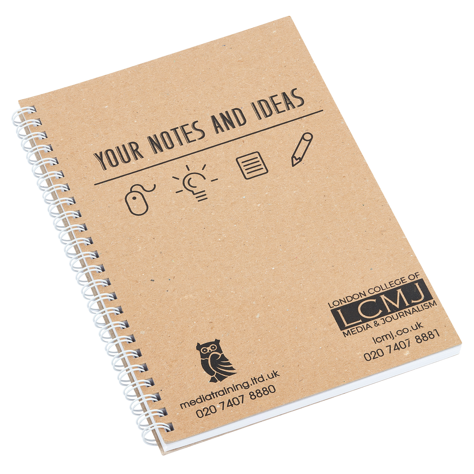 Green & Good A4 Wirebound Natural Board Notebook - Recycled