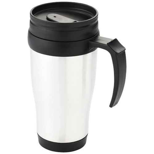 Daytona 400 ml Insulated Mug - White, Black