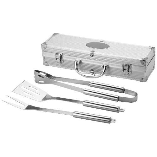 Satay 3-Piece Bbq Set - Silver