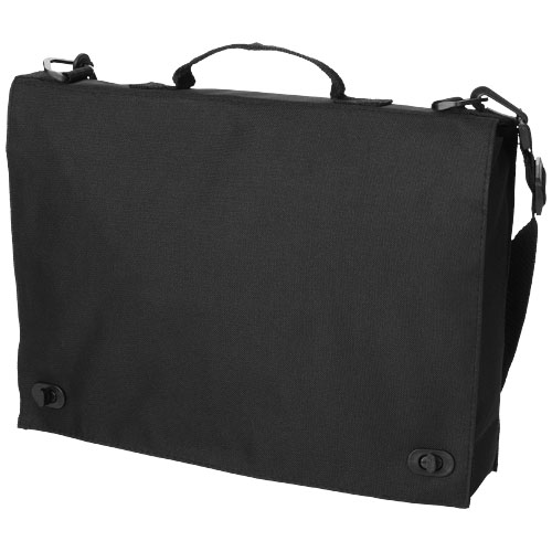 Santa Fe 2-Buckle Closure Conference Bag - Black