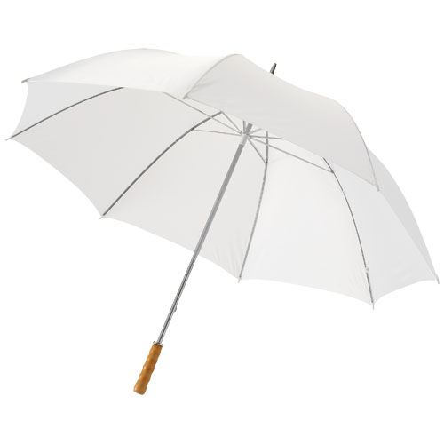 Karl 30" Golf Umbrella With Wooden Handle - White