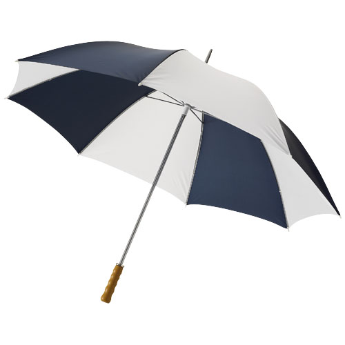 Karl 30" Golf Umbrella With Wooden Handle - Navy, White