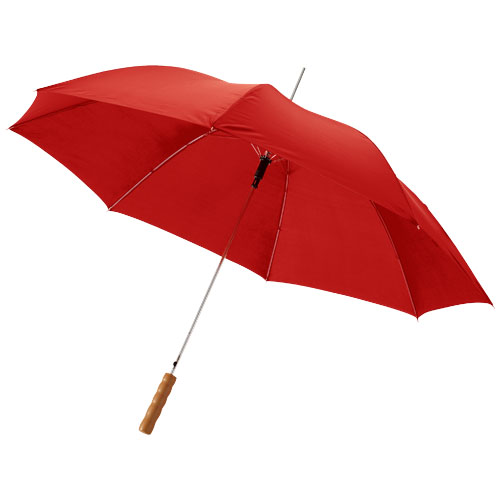 Lisa 23" Auto Open Umbrella With Wooden Handle - Red