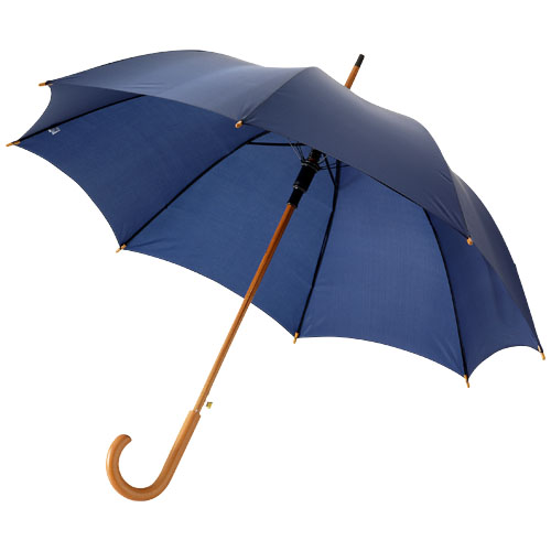 Kyle 23" Auto Open Umbrella Wooden Shaft And Handle - Navy