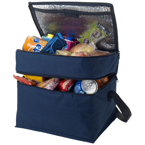 Oslo 2-Zippered Compartments Cooler Bag - Navy