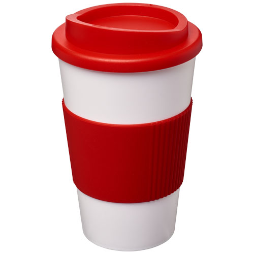 Americano® 350 ml Insulated Tumbler With Grip - White, Red