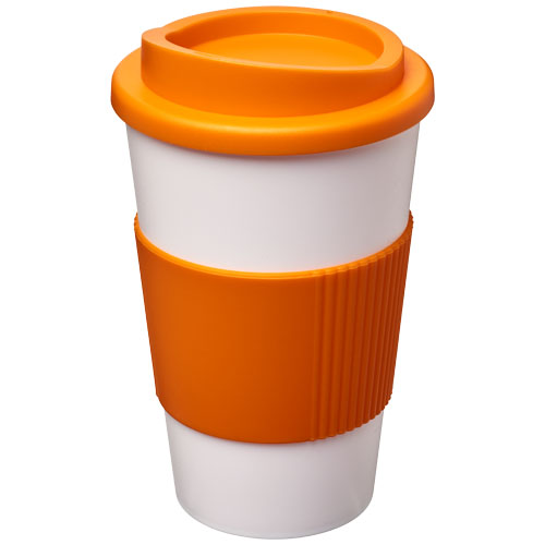 Americano® 350 ml Insulated Tumbler With Grip - White, Orange