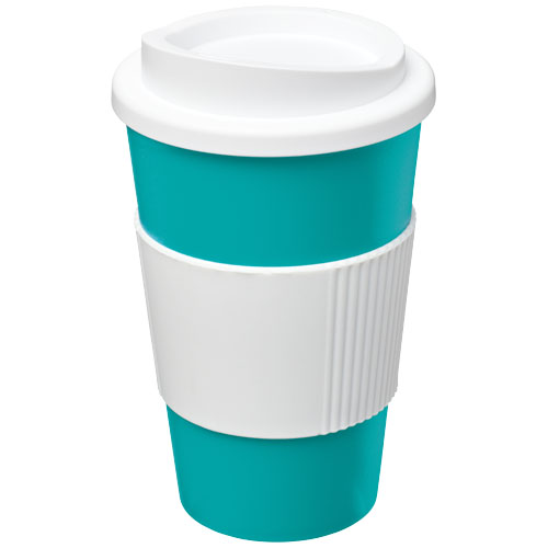 Americano® 350 ml Insulated Tumbler With Grip - Aqua Blue, White