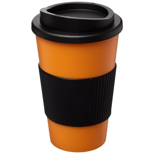 Americano® 350 ml Insulated Tumbler With Grip - Orange, Black